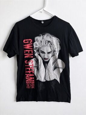 Gwen Stefani Concert Tour Graphic T Shirt Black Cotton Band Tee Size M